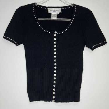 Vittadini vintage ribbed button up blouse