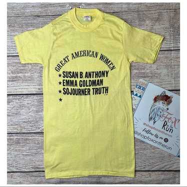 Vintage 1982 Yellow “Great American Women” T-Shir… - image 1
