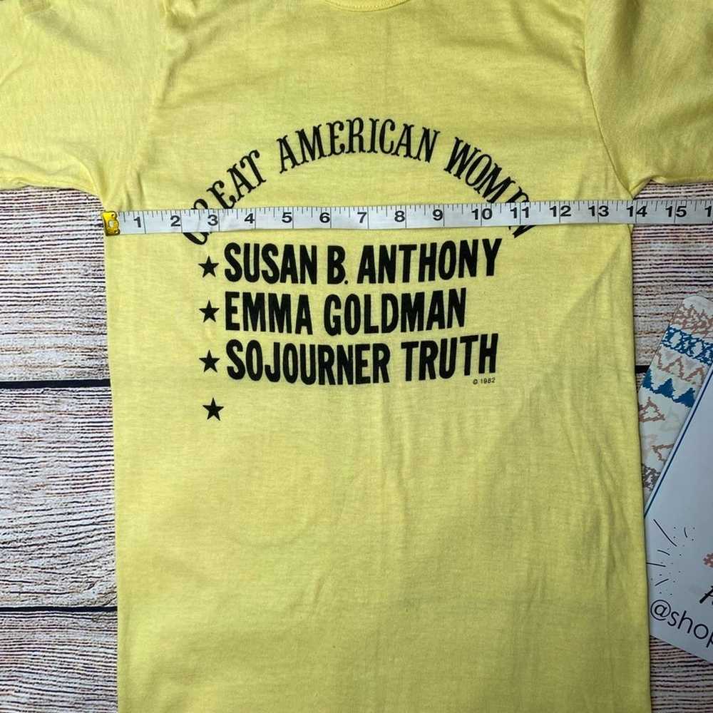 Vintage 1982 Yellow “Great American Women” T-Shir… - image 3