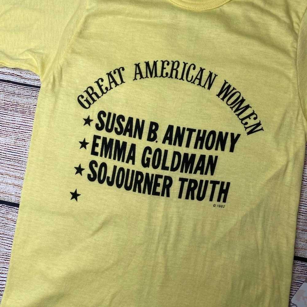 Vintage 1982 Yellow “Great American Women” T-Shir… - image 5