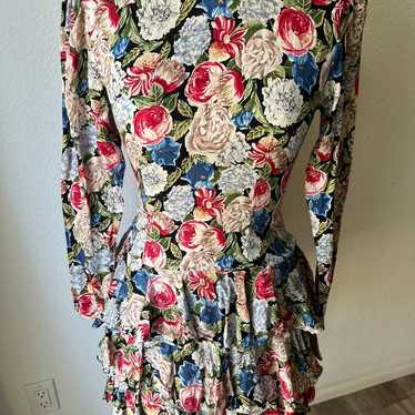 Vintage Maggie London Floral 80s Dress