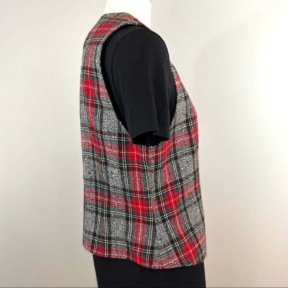 Vintage Pendleton (6) Wool Vest Scotch Plaid Grey… - image 5