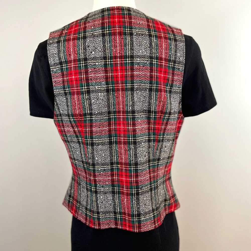 Vintage Pendleton (6) Wool Vest Scotch Plaid Grey… - image 6