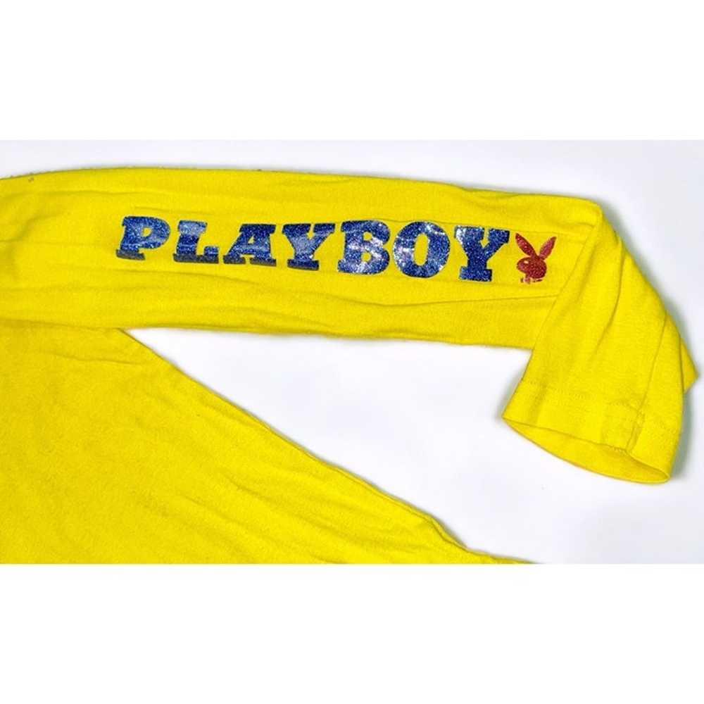 Vintage Yellow Womens Playboy Long Sleeve Shirt T… - image 3