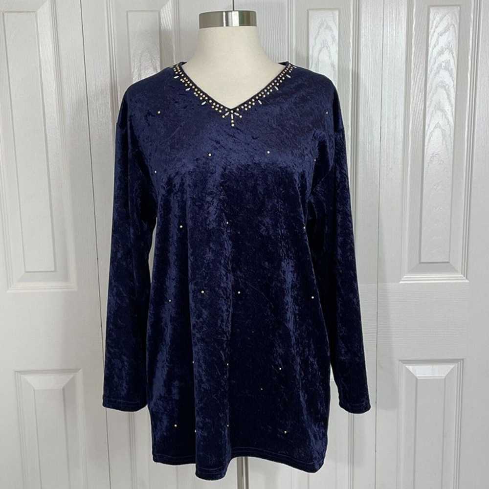 VTG Bentley Womens S Royal Blue Embellished Crush… - image 1