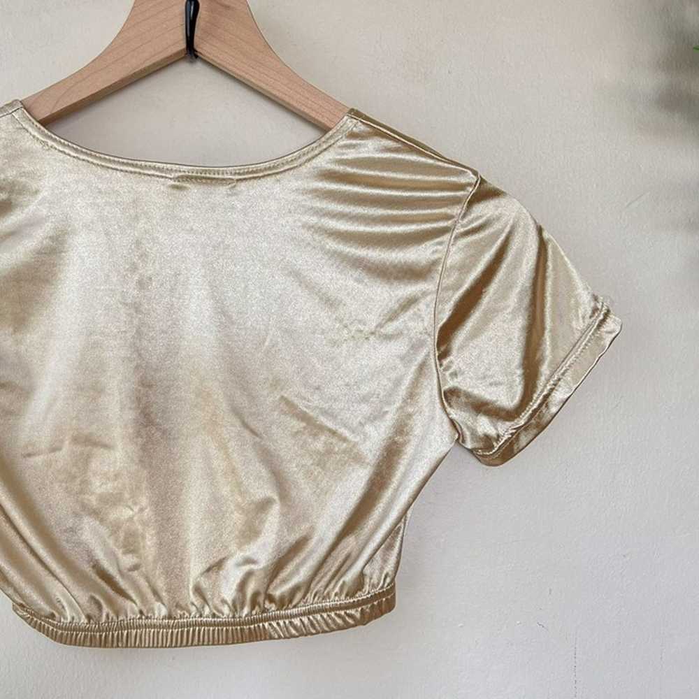 Vintage 80s 90s WilliWear Athletic Gold Crop Top - image 10