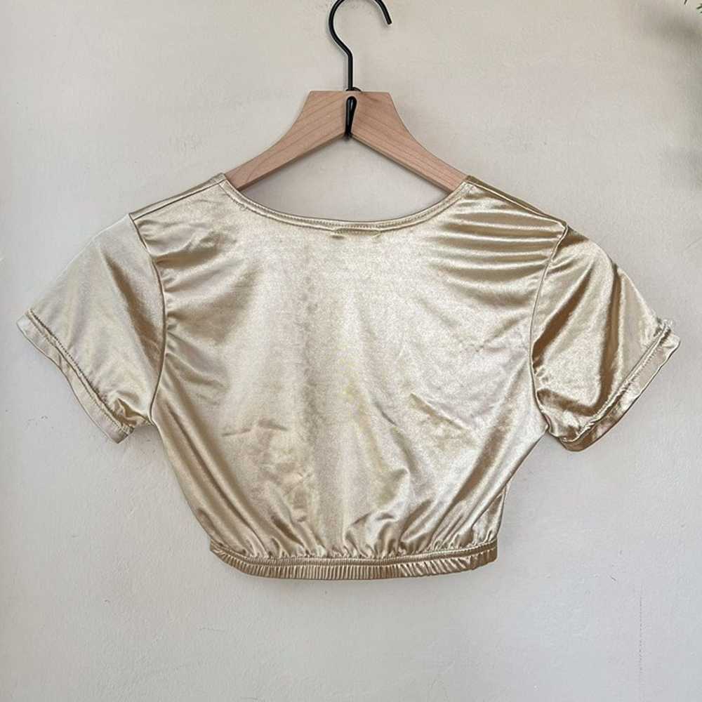 Vintage 80s 90s WilliWear Athletic Gold Crop Top - image 8