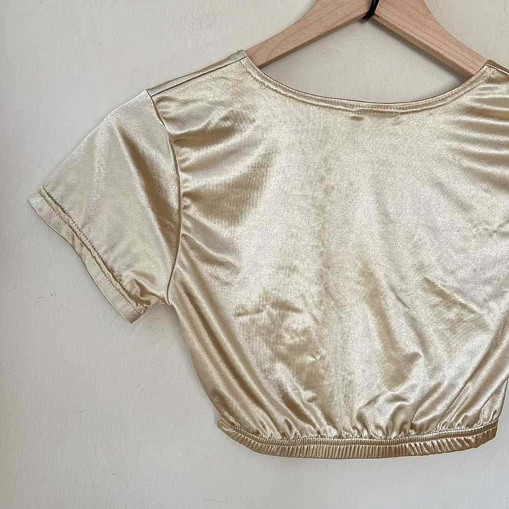 Vintage 80s 90s WilliWear Athletic Gold Crop Top - image 9