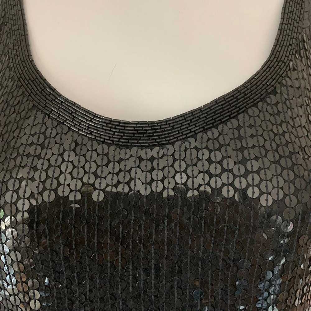 Vintage 100% Silk Sequin Bead Sleeveless Top by J… - image 2