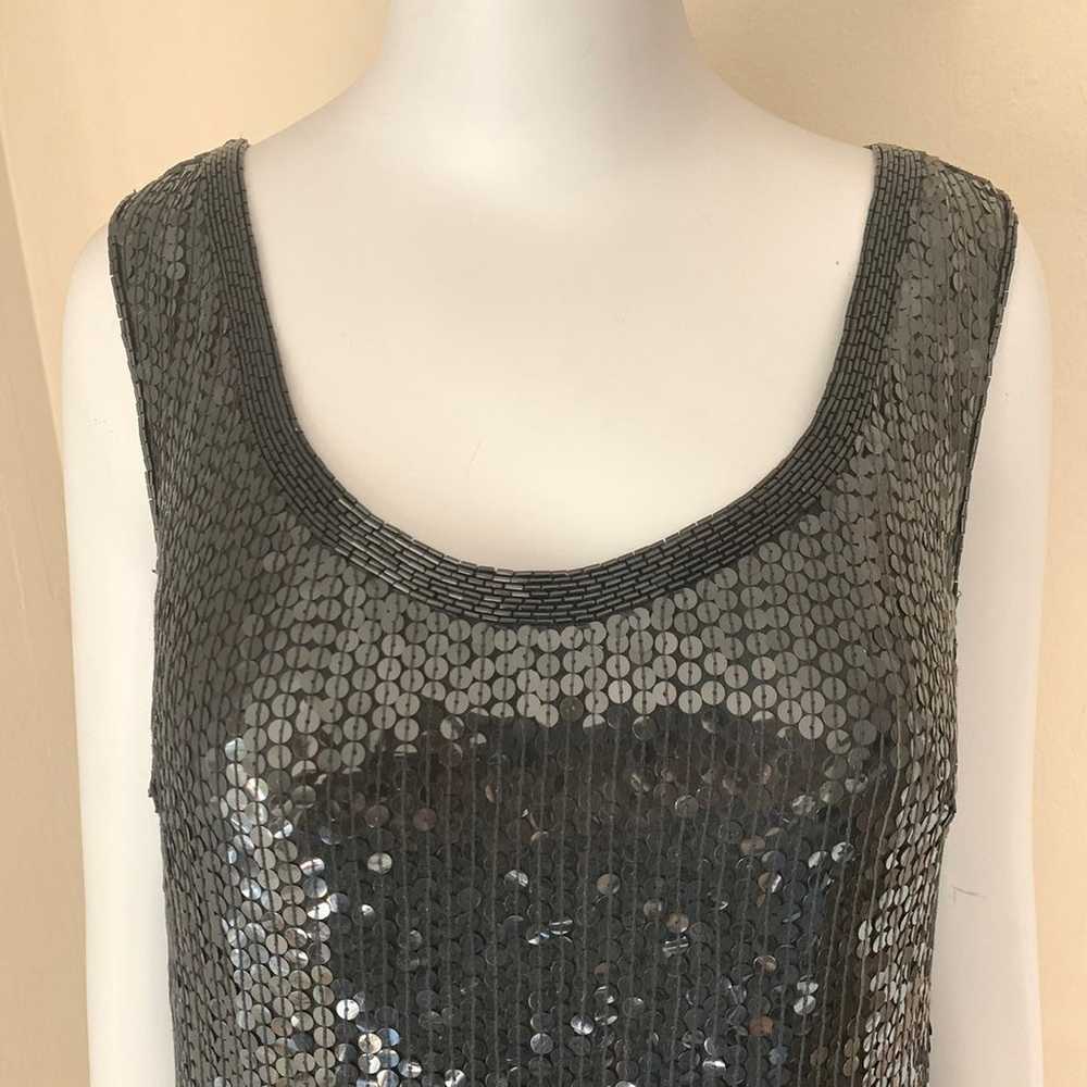 Vintage 100% Silk Sequin Bead Sleeveless Top by J… - image 6