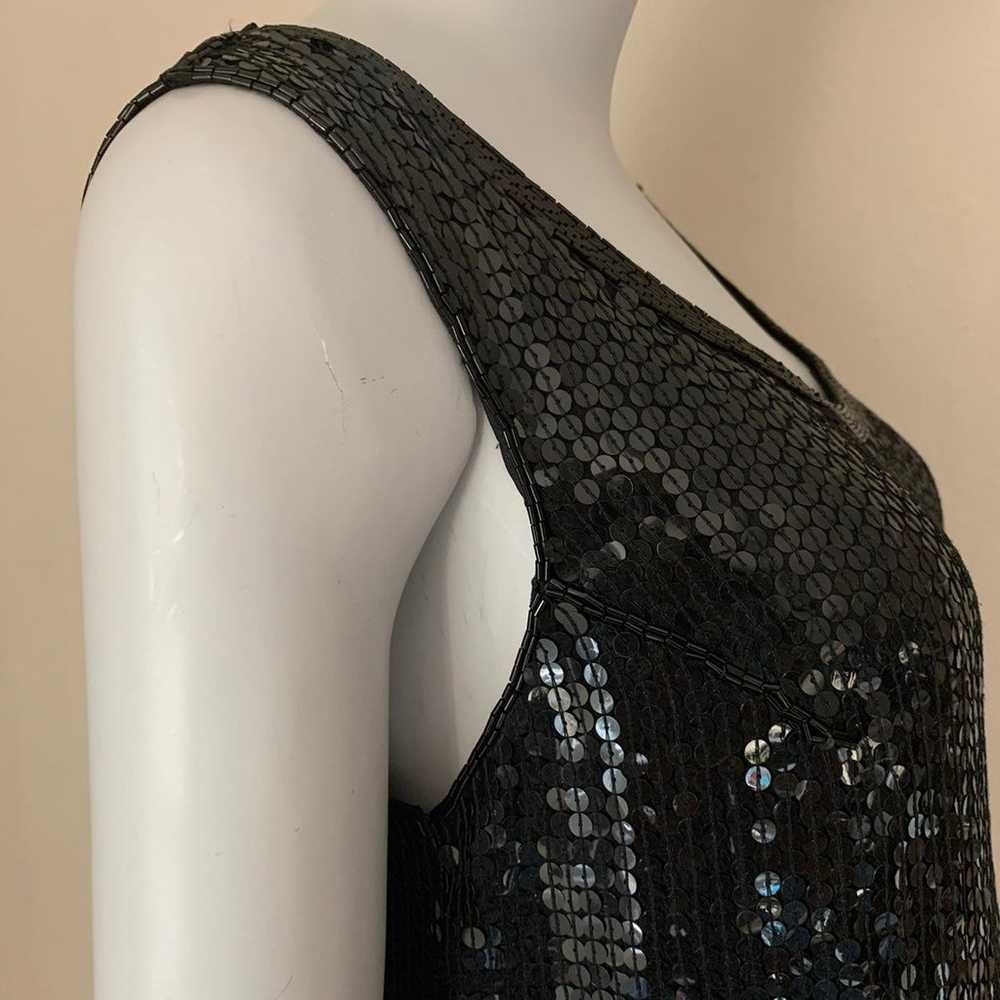 Vintage 100% Silk Sequin Bead Sleeveless Top by J… - image 9