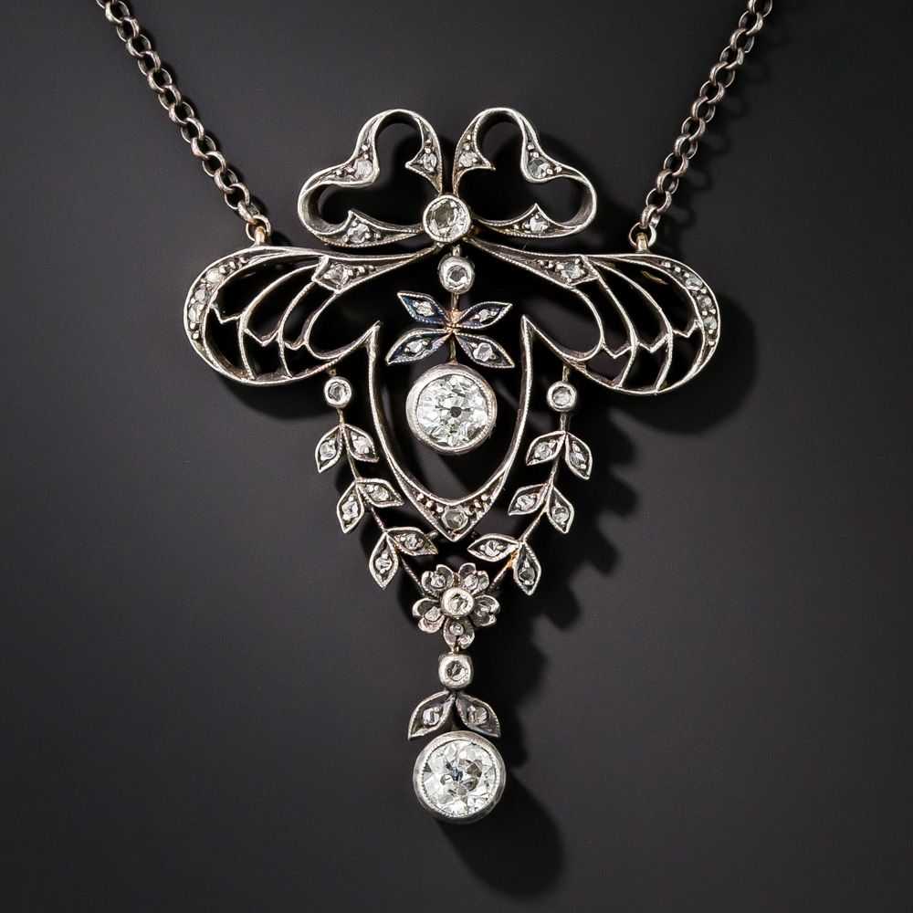 Antique Diamond Lavaliere Necklace - image 1