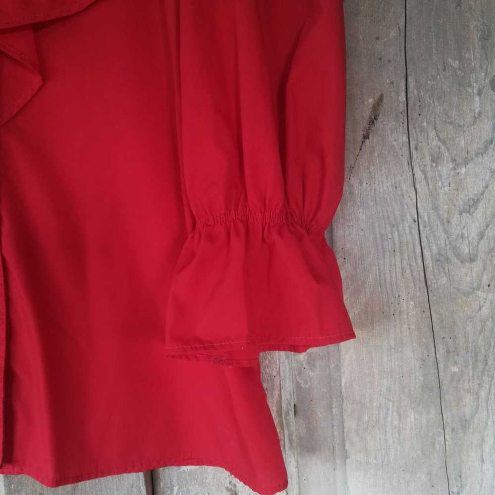 Vintage Red Ruffle Top - image 4