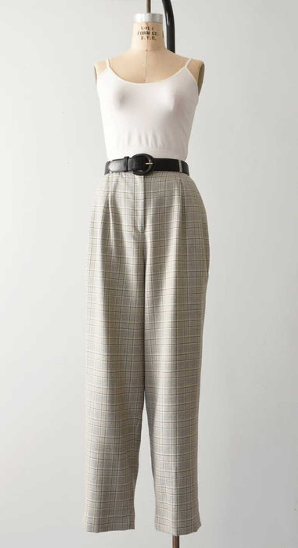 vintage plaid wool trousers (m) - image 3