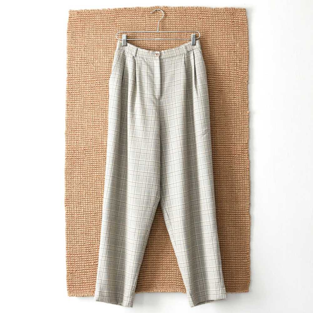 vintage plaid wool trousers (m) - image 4