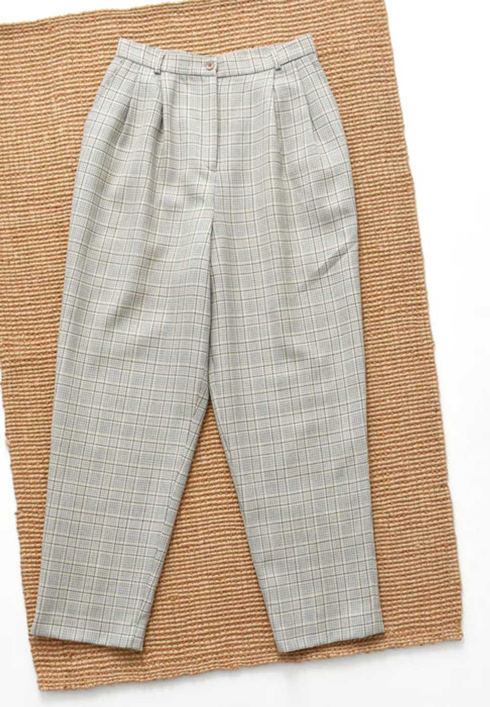 vintage plaid wool trousers (m) - image 6
