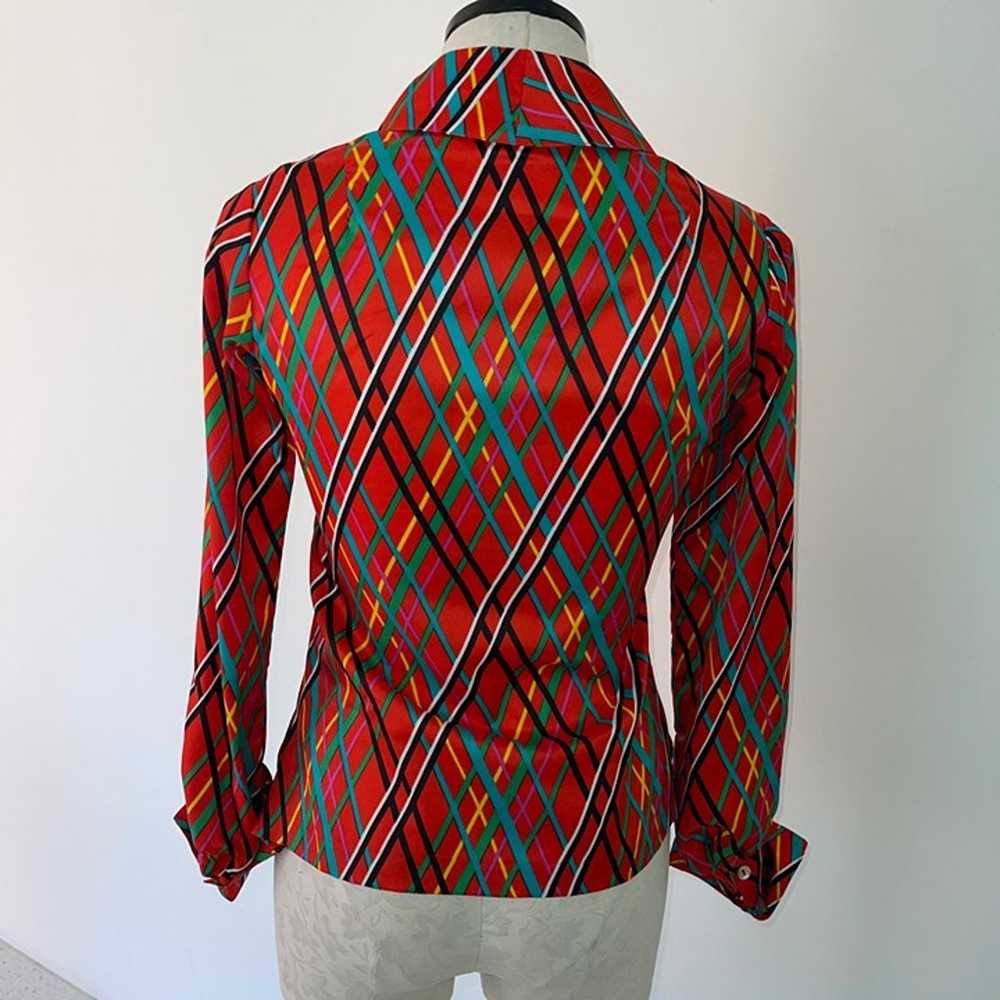 Youth Guild Vintage 70s Shirt Size 4 XS Red Fitte… - image 2