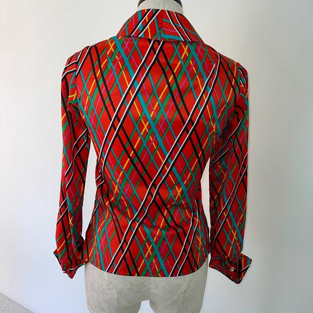 Youth Guild Vintage 70s Shirt Size 4 XS Red Fitte… - image 6