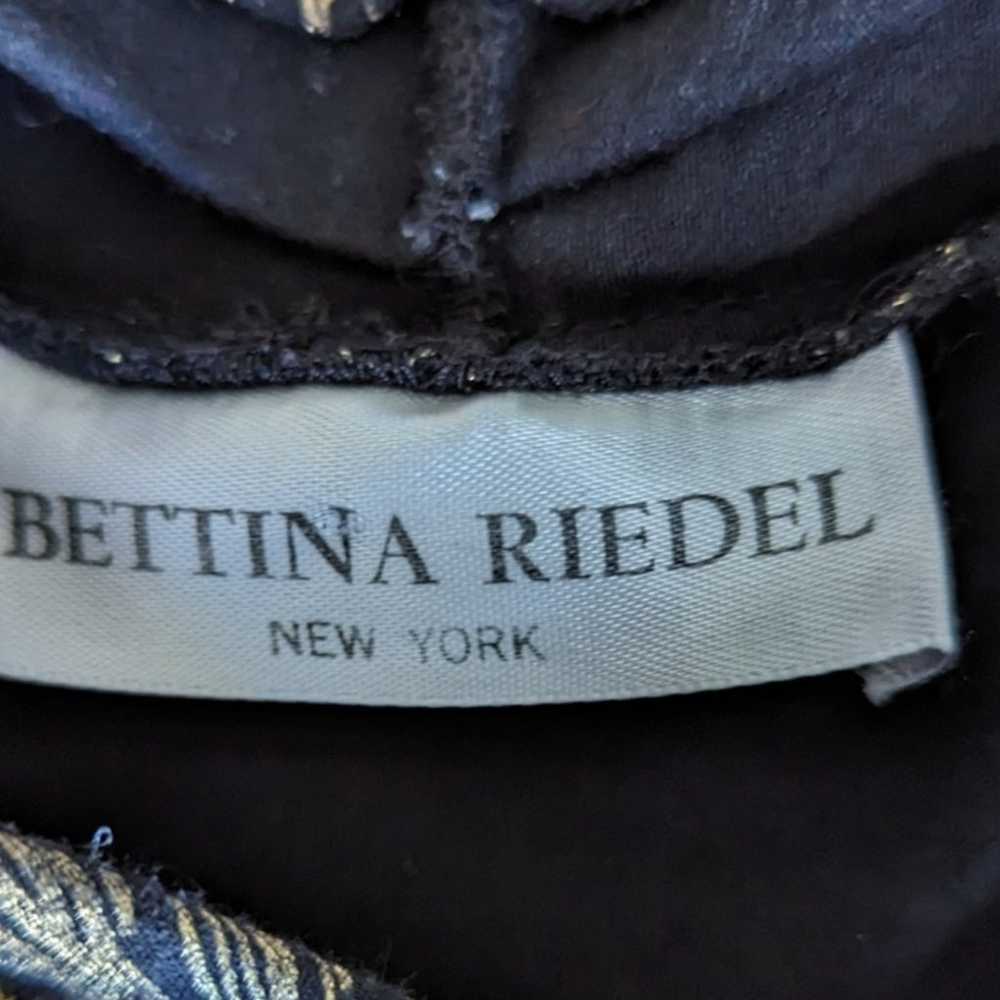 Vintage 80s Bettina Riedel Black & Gold Brocade P… - image 7