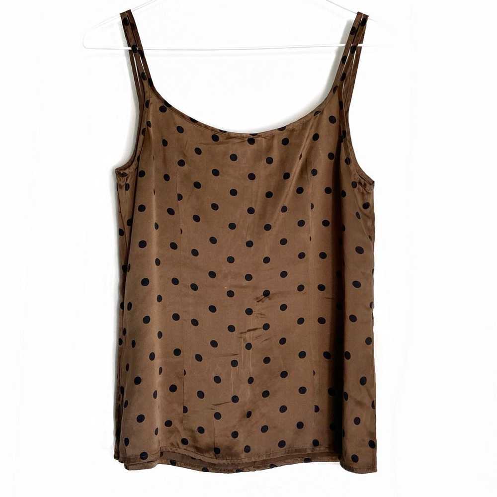 80’s VINTAGE Polka Dot Silk Cami Spaghetti Tank T… - image 3