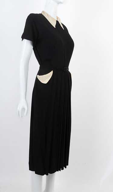 1940s Black Crepe Cocktail Dress