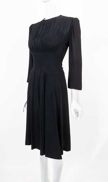 Stunning 1940s Crepe Rayon Evening Dress - image 1