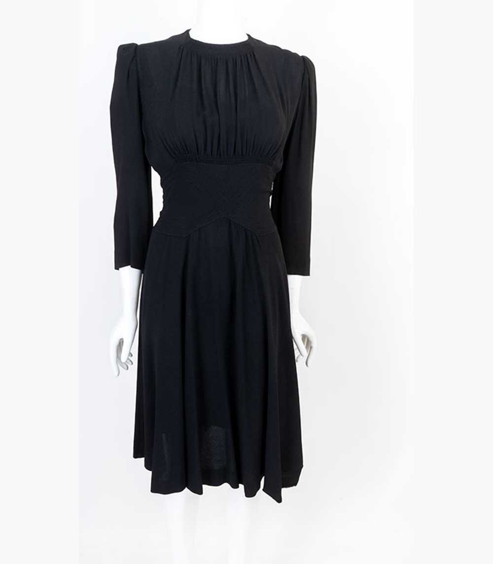 Stunning 1940s Crepe Rayon Evening Dress - image 2