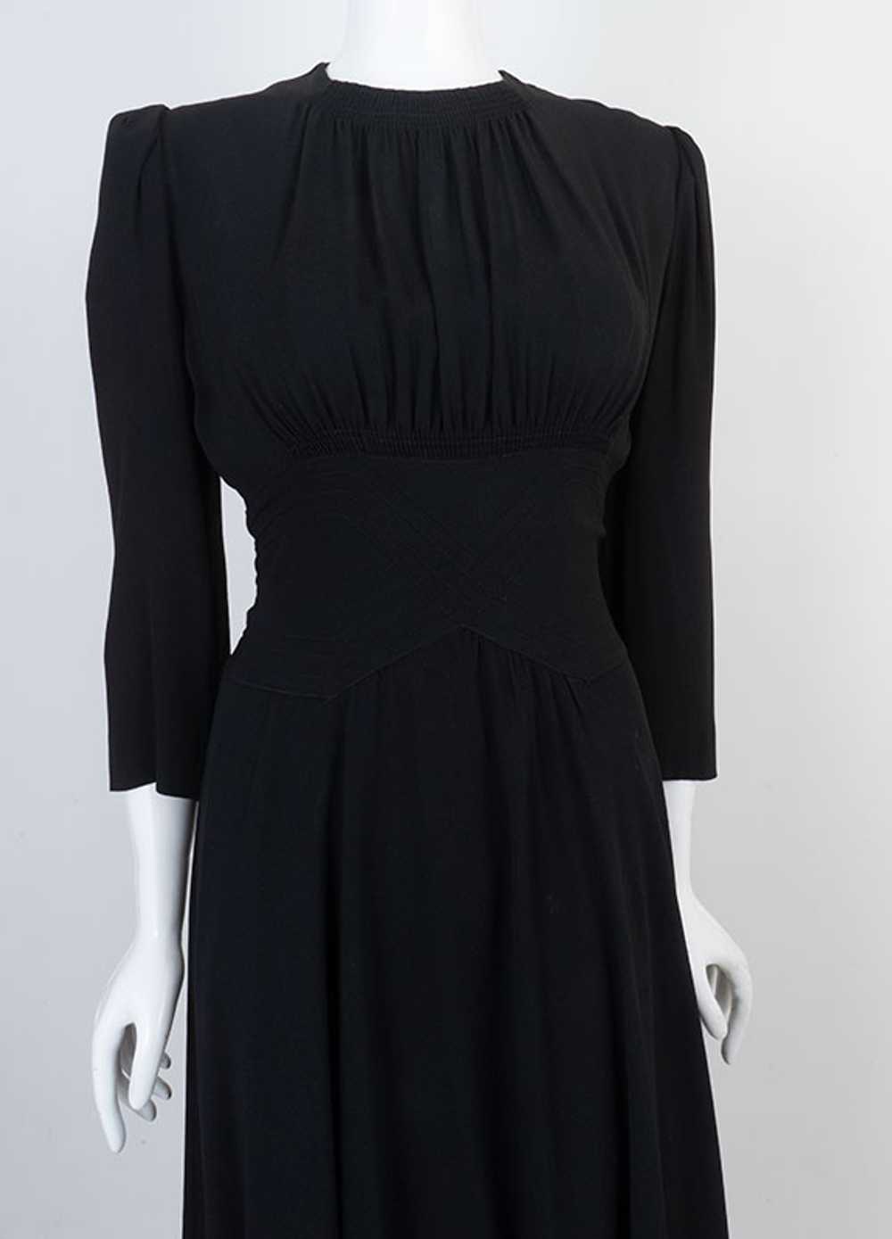 Stunning 1940s Crepe Rayon Evening Dress - image 6