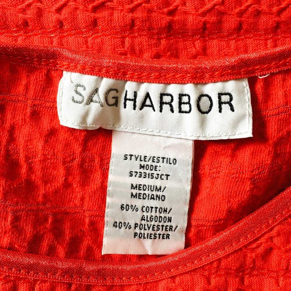 Vintage Sag Harbor Red Crop Tee Shirt Shimmer Tex… - image 5