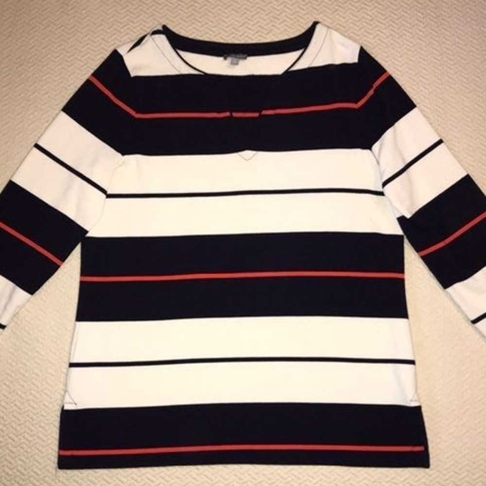 Talbots French terry striped knit top - image 1