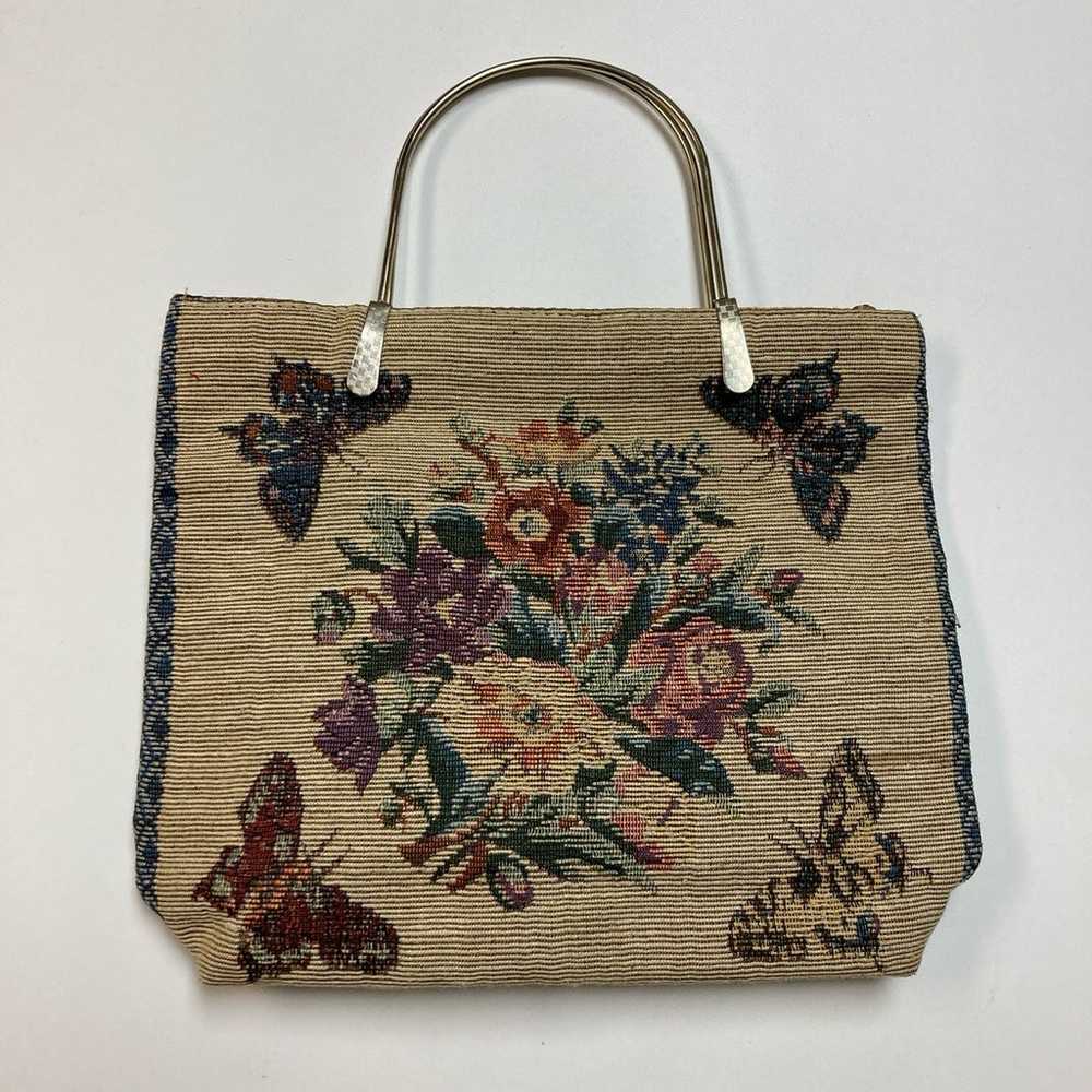 Vintage Cottagecore Floral Tapestry Bag - image 1