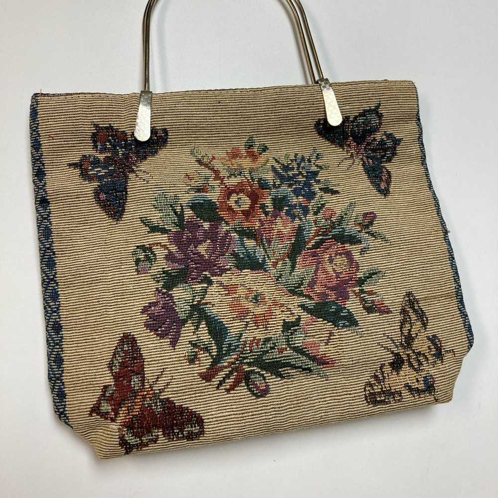 Vintage Cottagecore Floral Tapestry Bag - image 2