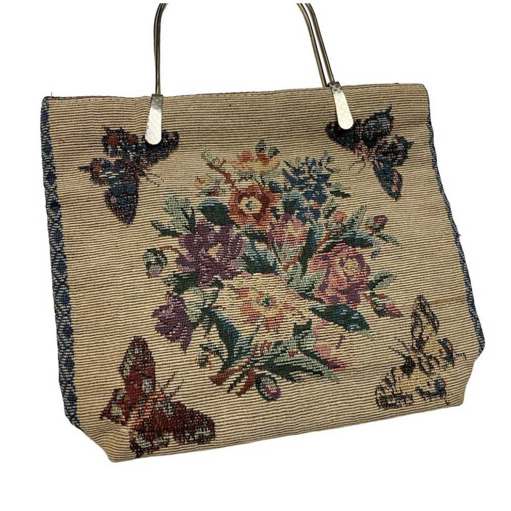 Vintage Cottagecore Floral Tapestry Bag - image 4