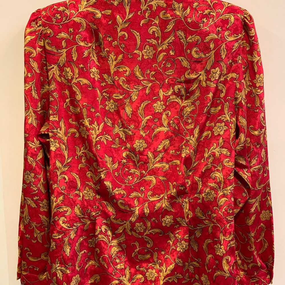 Vintage Talbots Woman’s Size 6 Red Gold Silky Fee… - image 2
