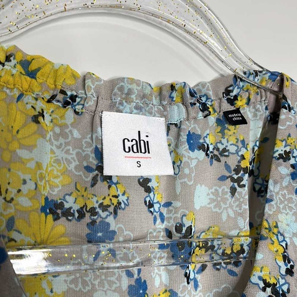 CAbi Style 5221 Yellow Gray Floral Tank Blouse - image 3