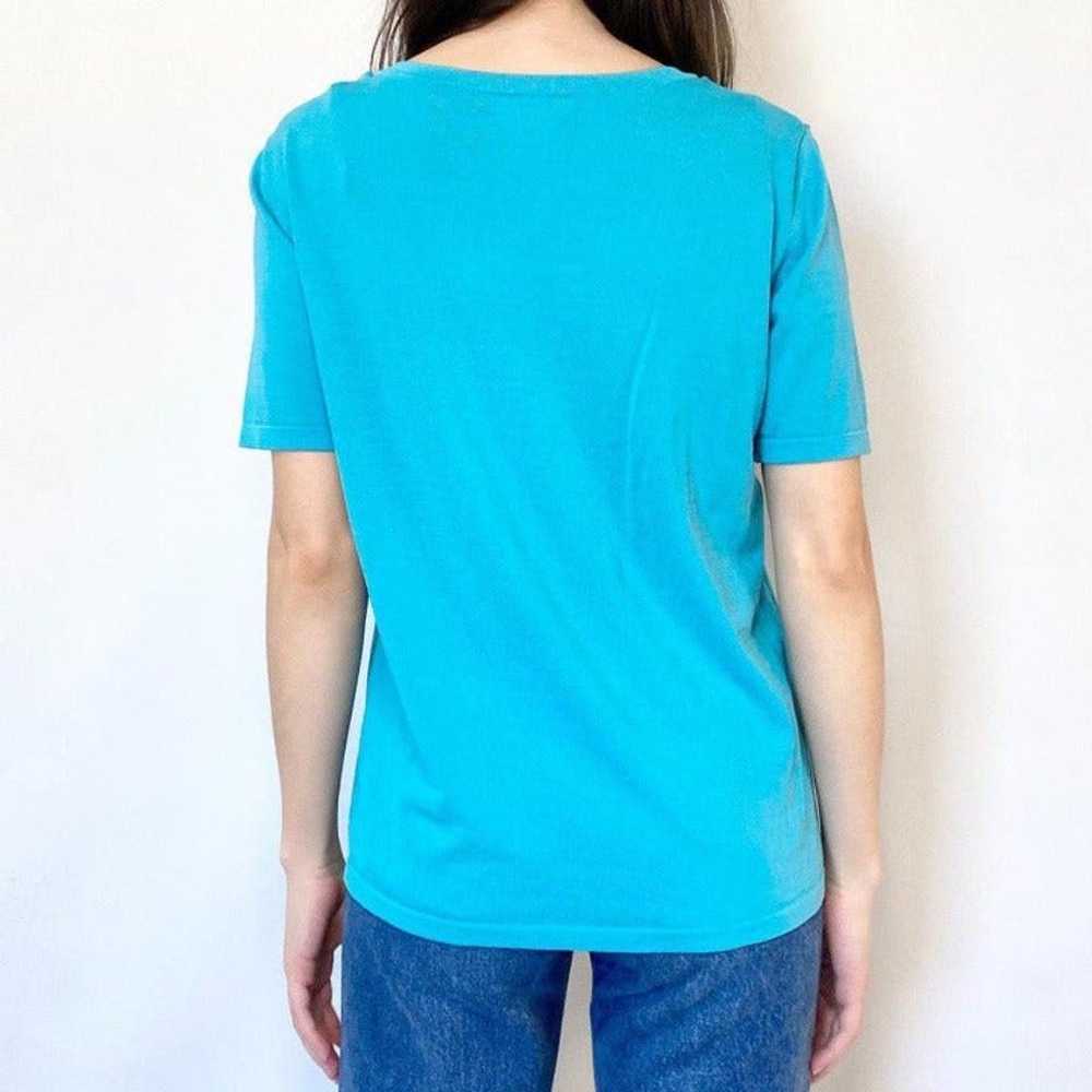 plain aqua teal blue slim fit top - image 4