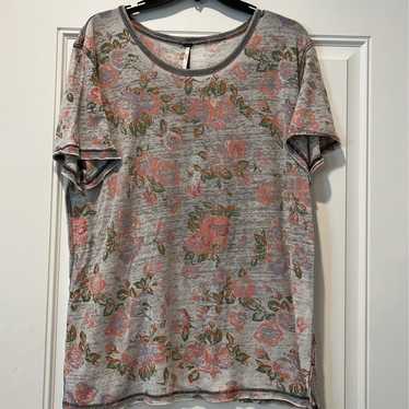 Free People vintage Burn out floral tee size M - image 1