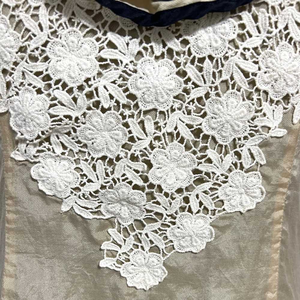 Anthropologie Floreat Ruffled Lace Silk Blouse - image 4