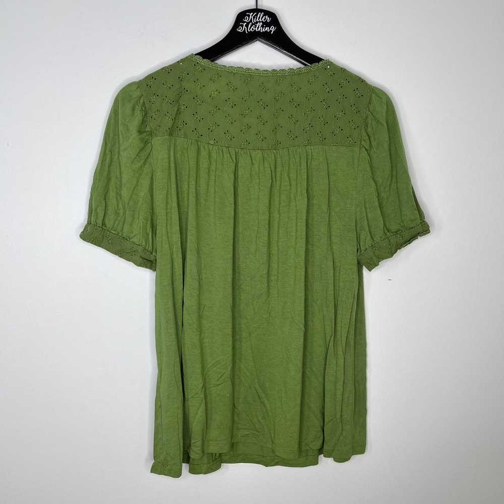 Vintage Y2K Green Peplum Blouse Top - image 3