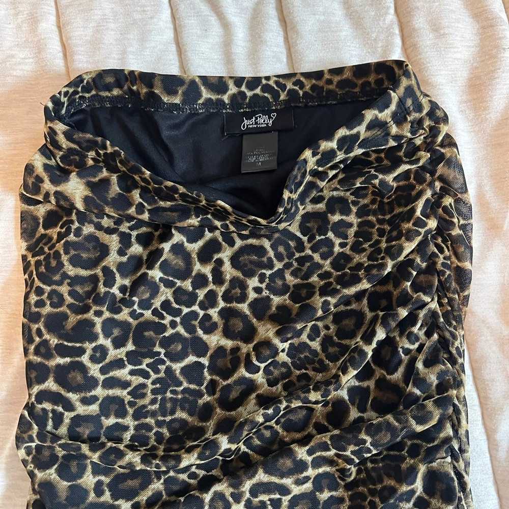 Vintage Just Polly NY Leopard Print Tube Top- Med… - image 1