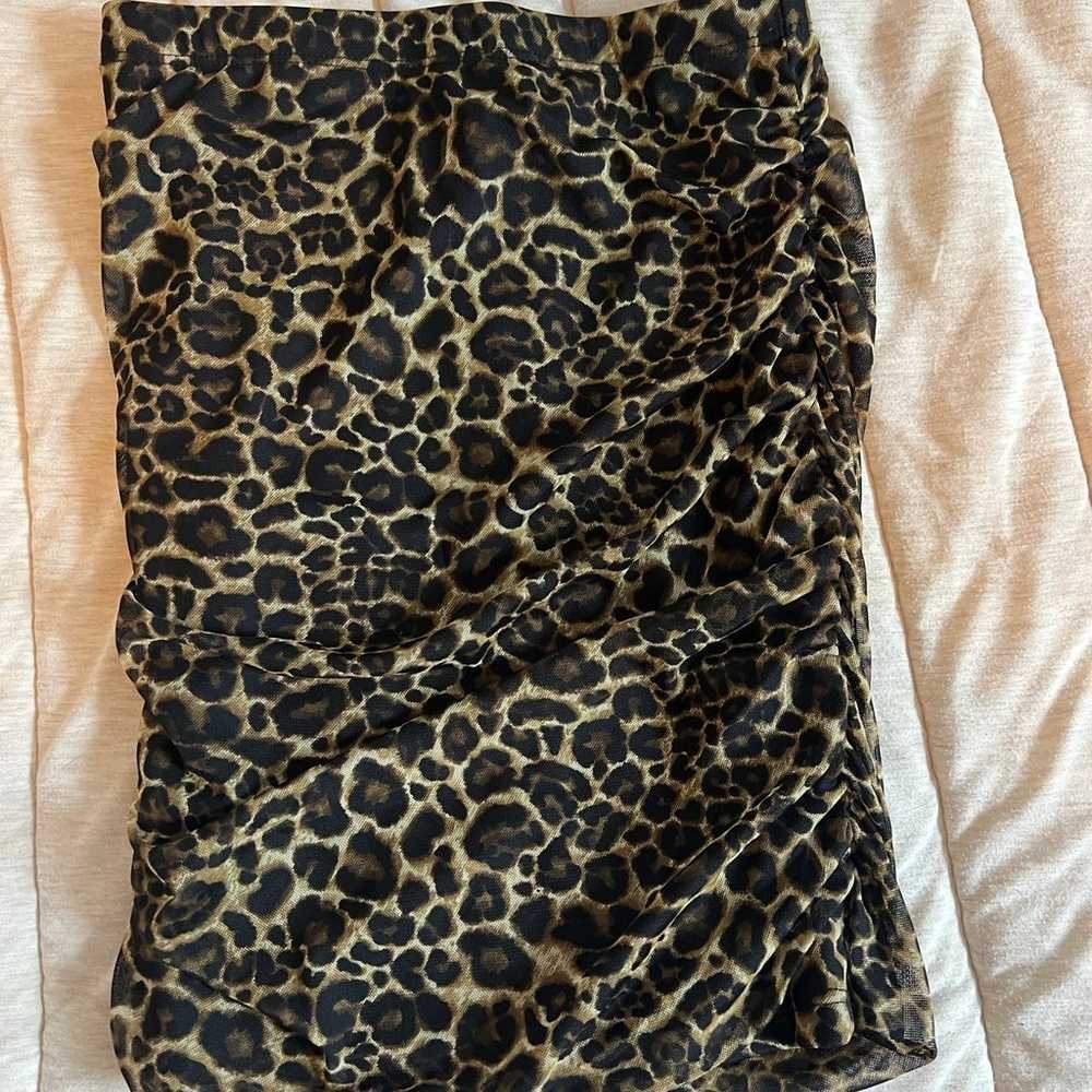 Vintage Just Polly NY Leopard Print Tube Top- Med… - image 2