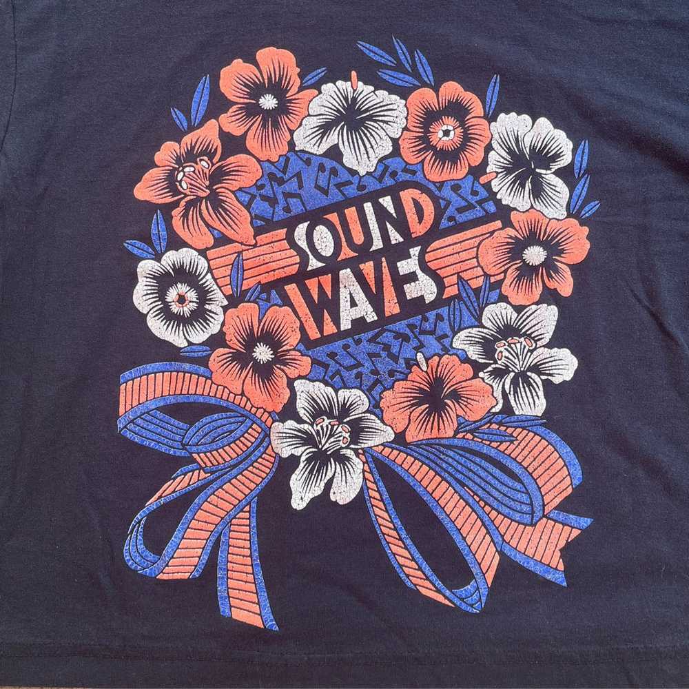 Vintage Sound Waves Floral Graphic T-Shirt - image 3