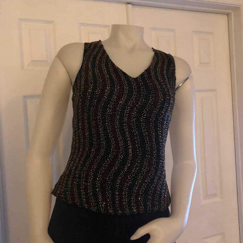 Laurence Kazar Vintage Beaded Top PM - image 3