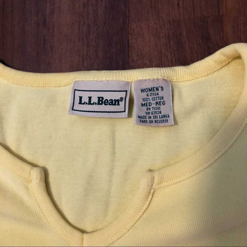 Vintage 90’s LL Bean long sleeve shirt pale yellow - image 4