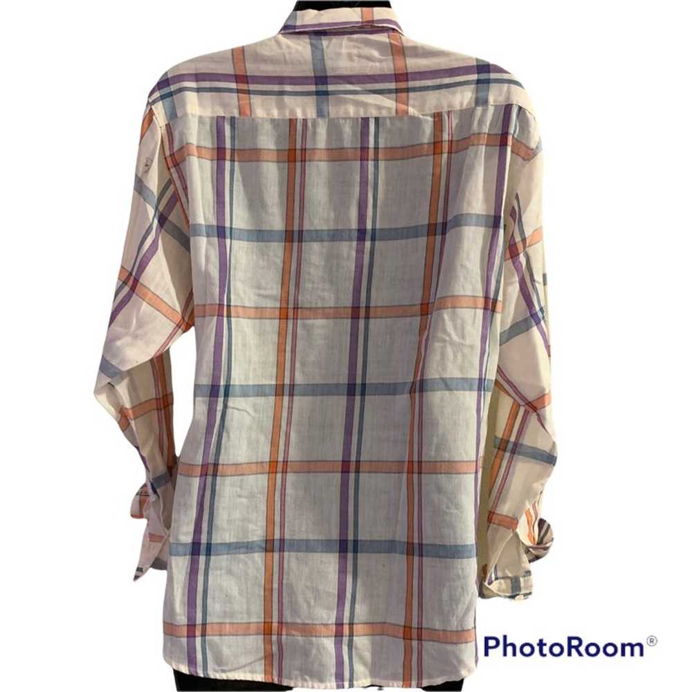 VINTAGE DIANE VON FURSTENBERG PLAID BUTTON DOWN B… - image 2