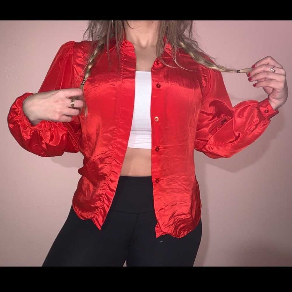 Super cute Vintage red long sleeve butto - image 1