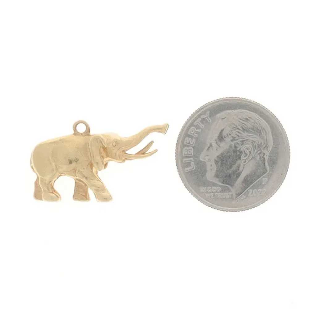 Yellow Gold Elephant Charm - 14k Walking Pachyderm - image 3
