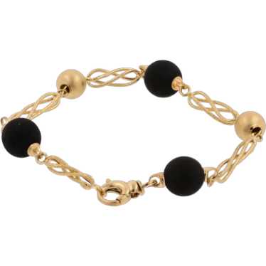 Milros Twisted Bracelet With 18K Yellow Gold & Bla