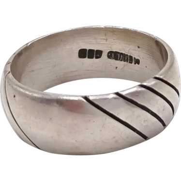 Vintage Mens Sterling Silver Heavy Band Size 12, … - image 1