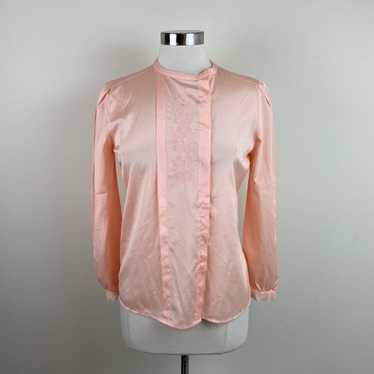 Vintage Blouses, INC Peach Orange Long Sleeve Flo… - image 1